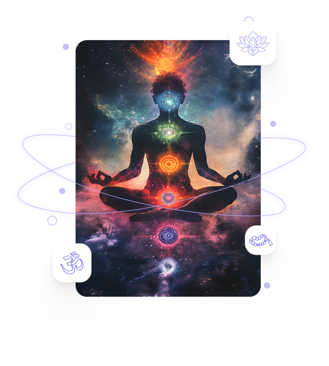 A guided spiritual healing pose at Shiv Jyot